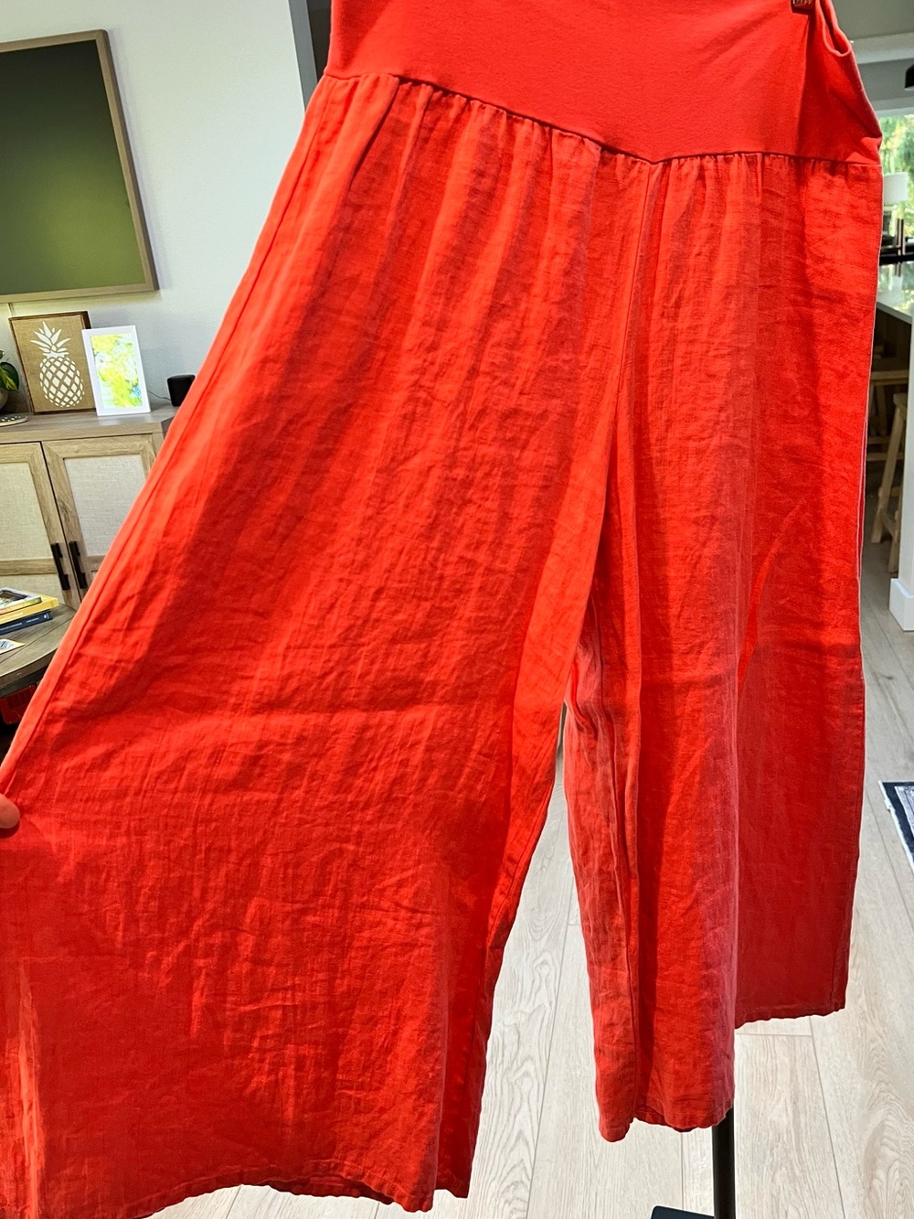 Bryn Walker Wide-Leg Linen Pants in Bright Red